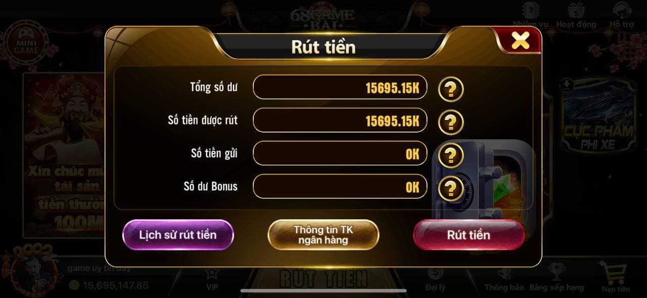 68 game bài - Hướng dẫn rút tiền